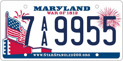 MD license plate 7AA9955