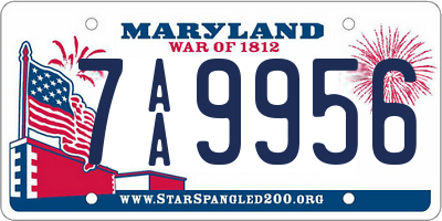 MD license plate 7AA9956