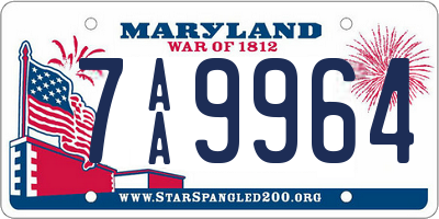 MD license plate 7AA9964