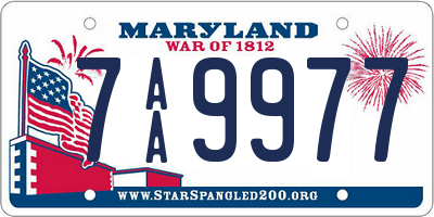 MD license plate 7AA9977