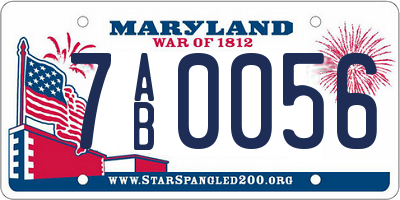 MD license plate 7AB0056