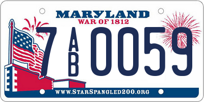 MD license plate 7AB0059