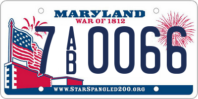 MD license plate 7AB0066