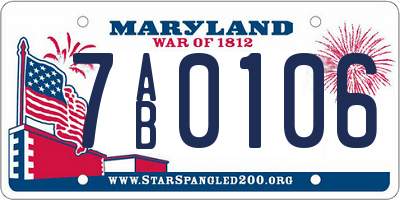 MD license plate 7AB0106