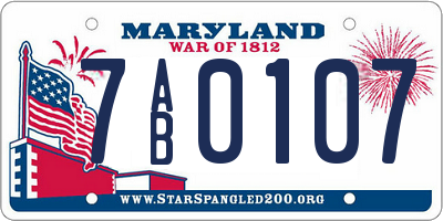 MD license plate 7AB0107