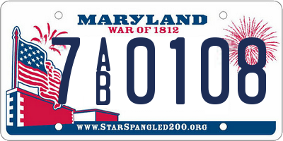 MD license plate 7AB0108