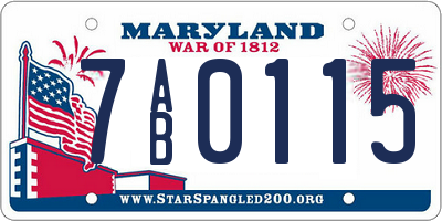 MD license plate 7AB0115