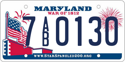 MD license plate 7AB0130