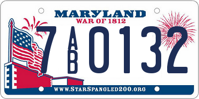 MD license plate 7AB0132
