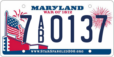 MD license plate 7AB0137