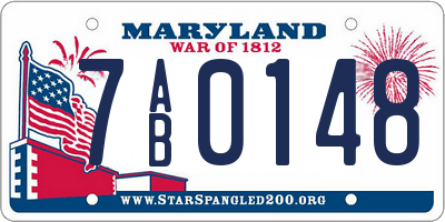 MD license plate 7AB0148