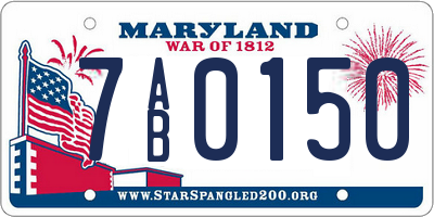 MD license plate 7AB0150