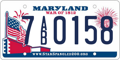MD license plate 7AB0158