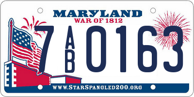 MD license plate 7AB0163