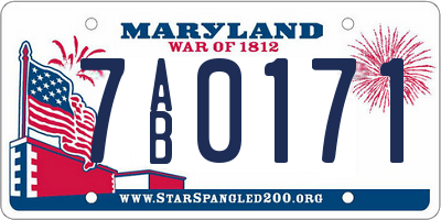 MD license plate 7AB0171
