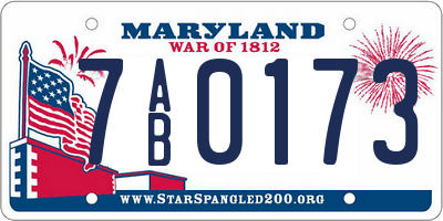 MD license plate 7AB0173