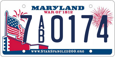 MD license plate 7AB0174