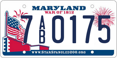 MD license plate 7AB0175