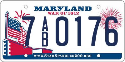 MD license plate 7AB0176