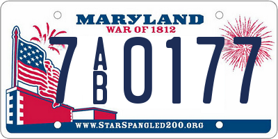 MD license plate 7AB0177