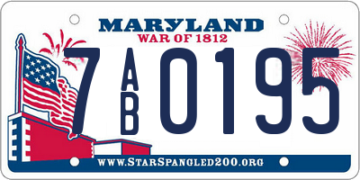 MD license plate 7AB0195