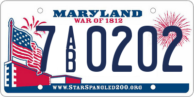 MD license plate 7AB0202