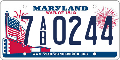 MD license plate 7AB0244