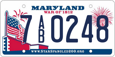 MD license plate 7AB0248