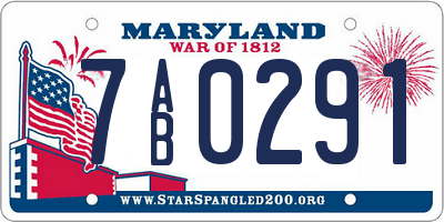 MD license plate 7AB0291