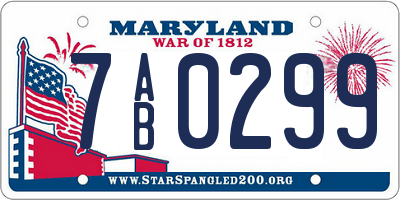 MD license plate 7AB0299