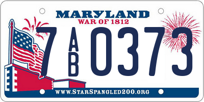 MD license plate 7AB0373