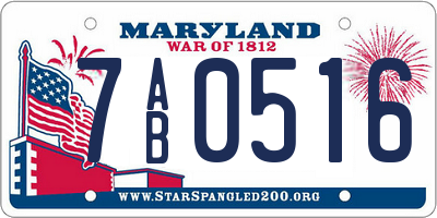 MD license plate 7AB0516