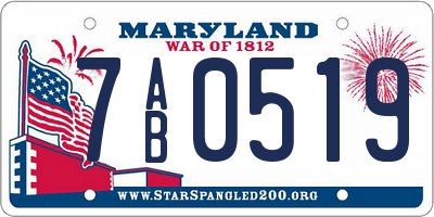 MD license plate 7AB0519