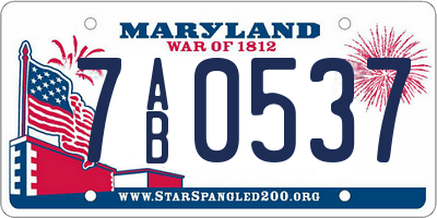 MD license plate 7AB0537