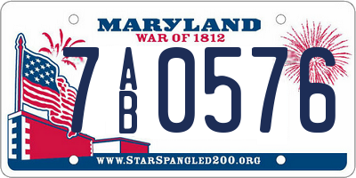 MD license plate 7AB0576