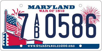 MD license plate 7AB0586