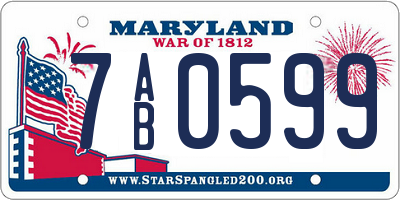 MD license plate 7AB0599