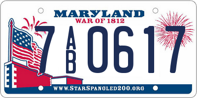 MD license plate 7AB0617