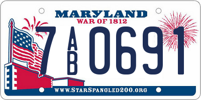 MD license plate 7AB0691