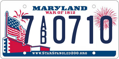 MD license plate 7AB0710