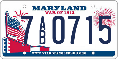 MD license plate 7AB0715