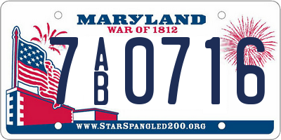 MD license plate 7AB0716