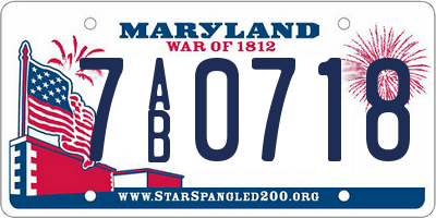 MD license plate 7AB0718