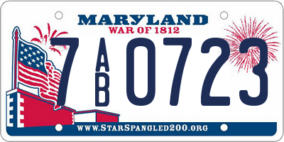 MD license plate 7AB0723