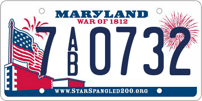 MD license plate 7AB0732