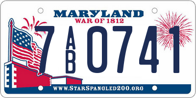 MD license plate 7AB0741