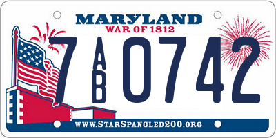 MD license plate 7AB0742