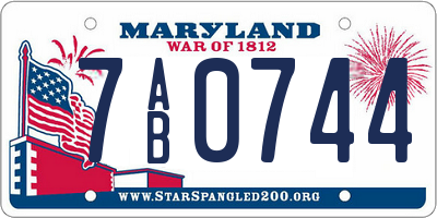 MD license plate 7AB0744