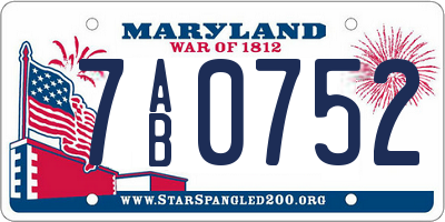 MD license plate 7AB0752