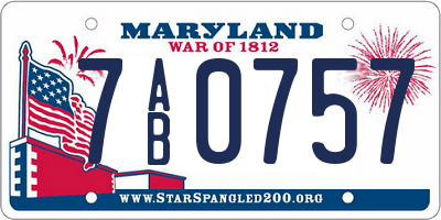 MD license plate 7AB0757
